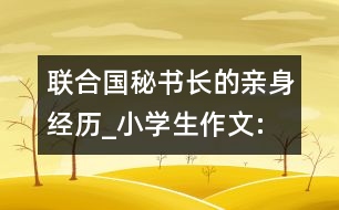 聯合國秘書長”的親身經歷_小學生作文:五年級