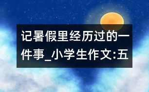 記暑假里經(jīng)歷過的一件事_小學(xué)生作文:五年級