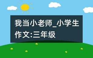 我當(dāng)小老師_小學(xué)生作文:三年級