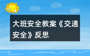 大班安全教案《交通安全》反思