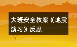 大班安全教案《地震演習》反思