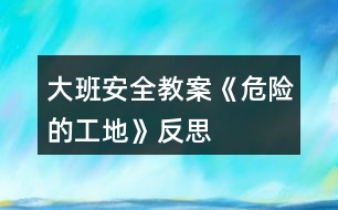 大班安全教案《危險的工地》反思