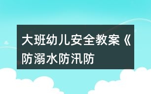 大班幼兒安全教案《“防溺水、防汛、防雷”安全教育》反思