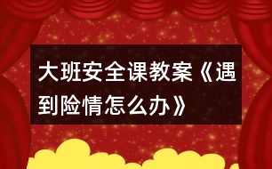 大班安全課教案《遇到險(xiǎn)情怎么辦》