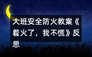 大班安全防火教案《著火了，我不慌》反思