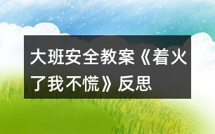 大班安全教案《著火了我不慌》反思