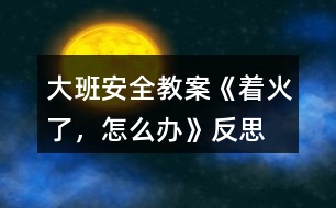 大班安全教案《著火了，怎么辦》反思