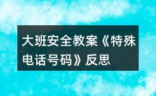 大班安全教案《特殊電話號碼》反思