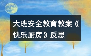 大班安全教育教案《快樂(lè)廚房》反思