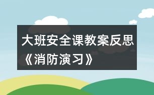 大班安全課教案反思《消防演習(xí)》