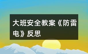 大班安全教案《防雷電》反思