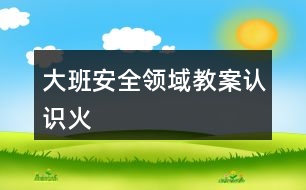 大班安全領(lǐng)域教案認(rèn)識火