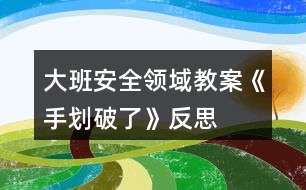 大班安全領域教案《手劃破了》反思