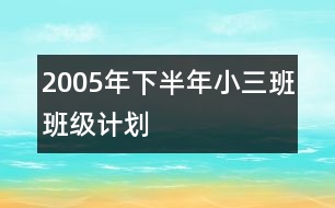 2005年下半年小三班班級計劃