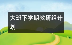 大班下學期教研組計劃