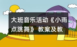 大班音樂(lè)活動(dòng)《小雨點(diǎn)跳舞》 教案及教學(xué)反思