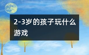 2-3歲的孩子玩什么游戲