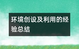 環(huán)境創(chuàng)設及利用的經(jīng)驗總結