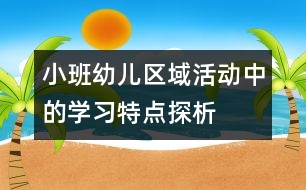 小班幼兒區(qū)域活動(dòng)中的學(xué)習(xí)特點(diǎn)探析