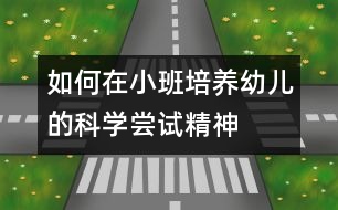 如何在小班培養(yǎng)幼兒的科學(xué)嘗試精神