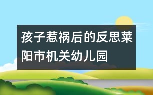 孩子“惹禍”后的反思（萊陽市機關(guān)幼兒園隨筆一組）