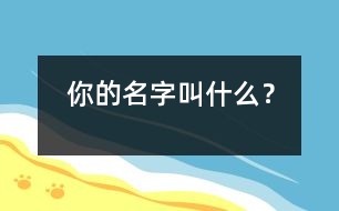 你的名字叫什么？