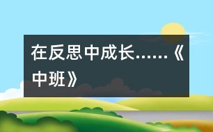 在反思中成長(zhǎng)……《中班》