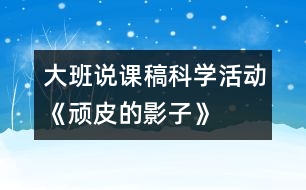 （大班）說課稿科學(xué)活動(dòng)《頑皮的影子》