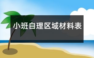 小班自理區(qū)域材料表