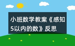 小班數(shù)學(xué)教案《感知5以內(nèi)的數(shù)》反思