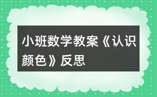 小班數(shù)學教案《認識顏色》反思