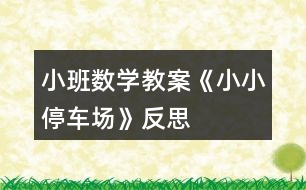 小班數(shù)學教案《小小停車場》反思