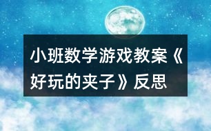 小班數(shù)學游戲教案《好玩的夾子》反思