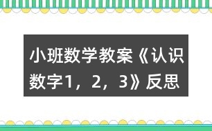 小班數(shù)學(xué)教案《認(rèn)識(shí)數(shù)字1，2，3》反思