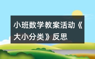 小班數學教案活動《大小分類》反思