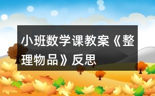 小班數(shù)學(xué)課教案《整理物品》反思