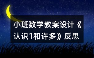 小班數(shù)學教案設計《認識1和許多》反思