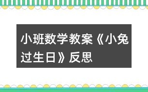 小班數(shù)學(xué)教案《小兔過(guò)生日》反思