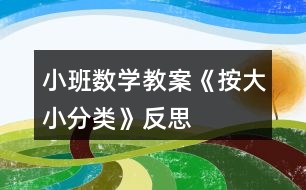 小班數(shù)學教案《按大小分類》反思