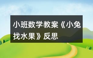 小班數(shù)學(xué)教案《小兔找水果》反思