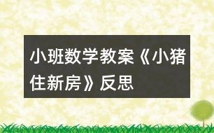 小班數(shù)學(xué)教案《小豬住新房》反思