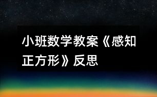 小班數(shù)學(xué)教案《感知正方形》反思