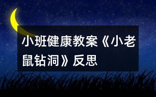 小班健康教案《小老鼠鉆洞》反思