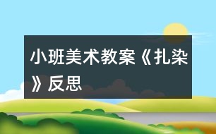 小班美術教案《扎染》反思