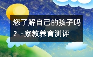 您了解自己的孩子嗎？-家教養(yǎng)育測評