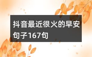 抖音最近很火的早安句子167句