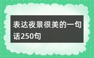 表達夜景很美的一句話250句