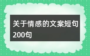 關(guān)于情感的文案短句200句