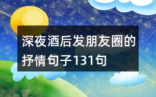 深夜酒后發(fā)朋友圈的抒情句子131句