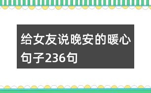 給女友說(shuō)晚安的暖心句子236句